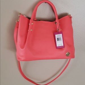 NWT Vince Camuto Coral Leather Satchel Handbag